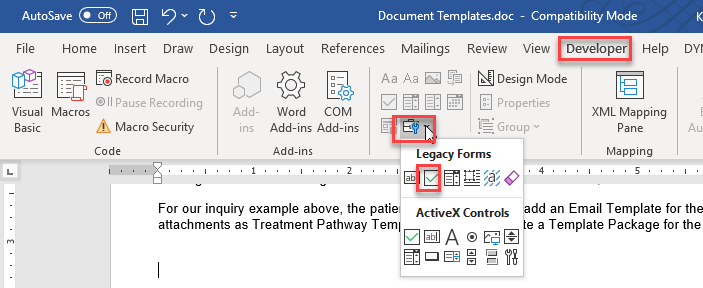 Document Template Configuration